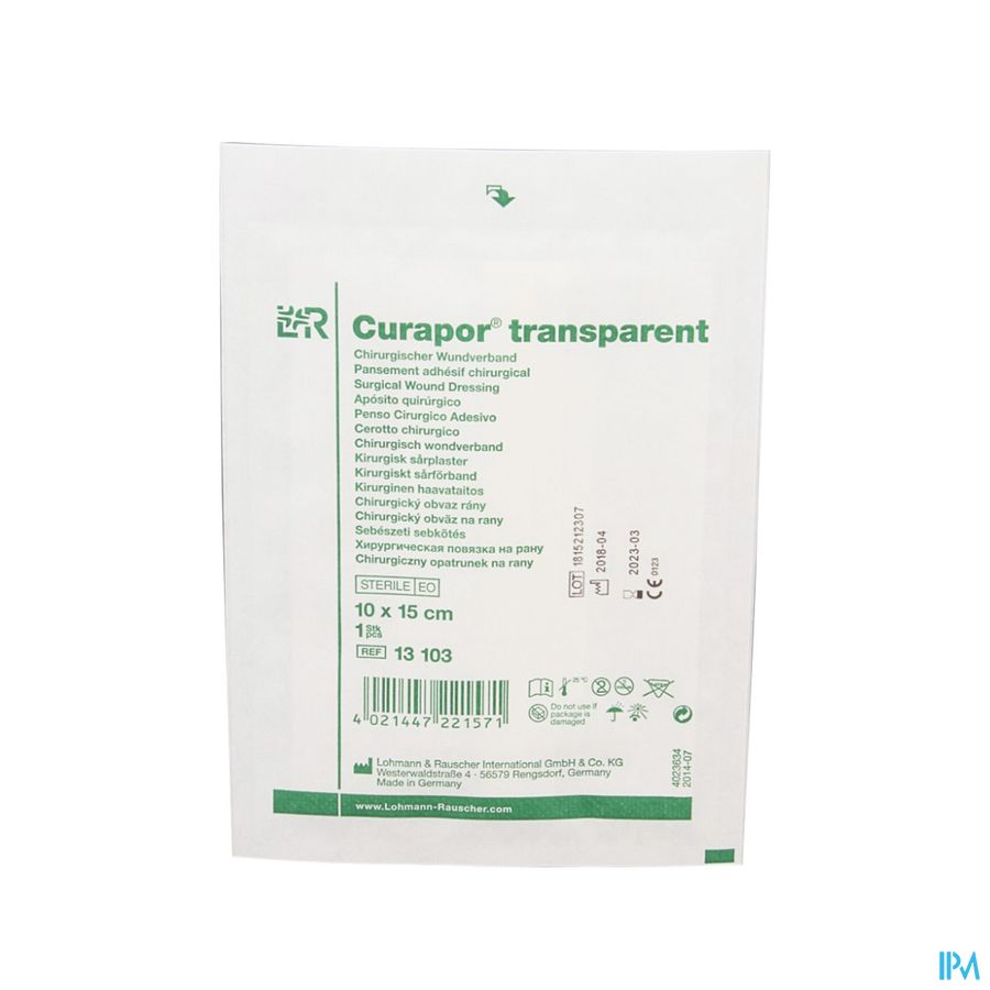 Curapor Transparent Steril 10cmx15cm 25 13103