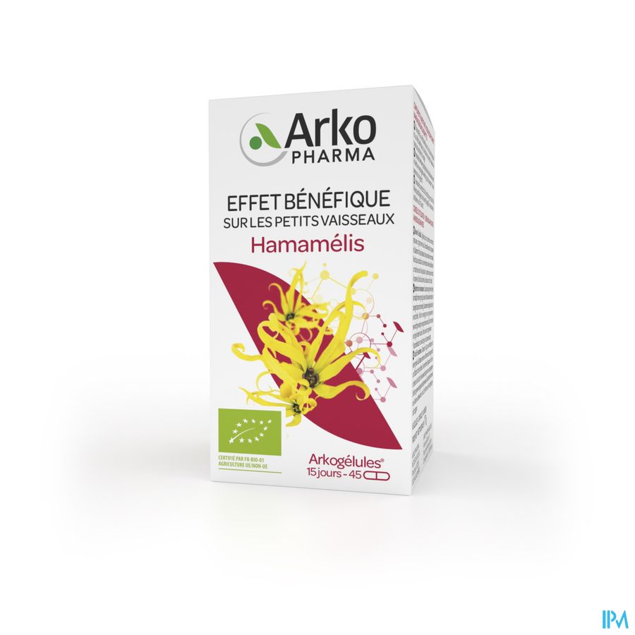 Arkopharma Arkogélules Hamamélis Bio Effet bénéfique sur les petits vaisseaux 45 Gélules