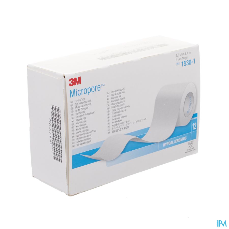 Micropore 3m Sparadrap 25mmx9,14m Rouleau 12 1530