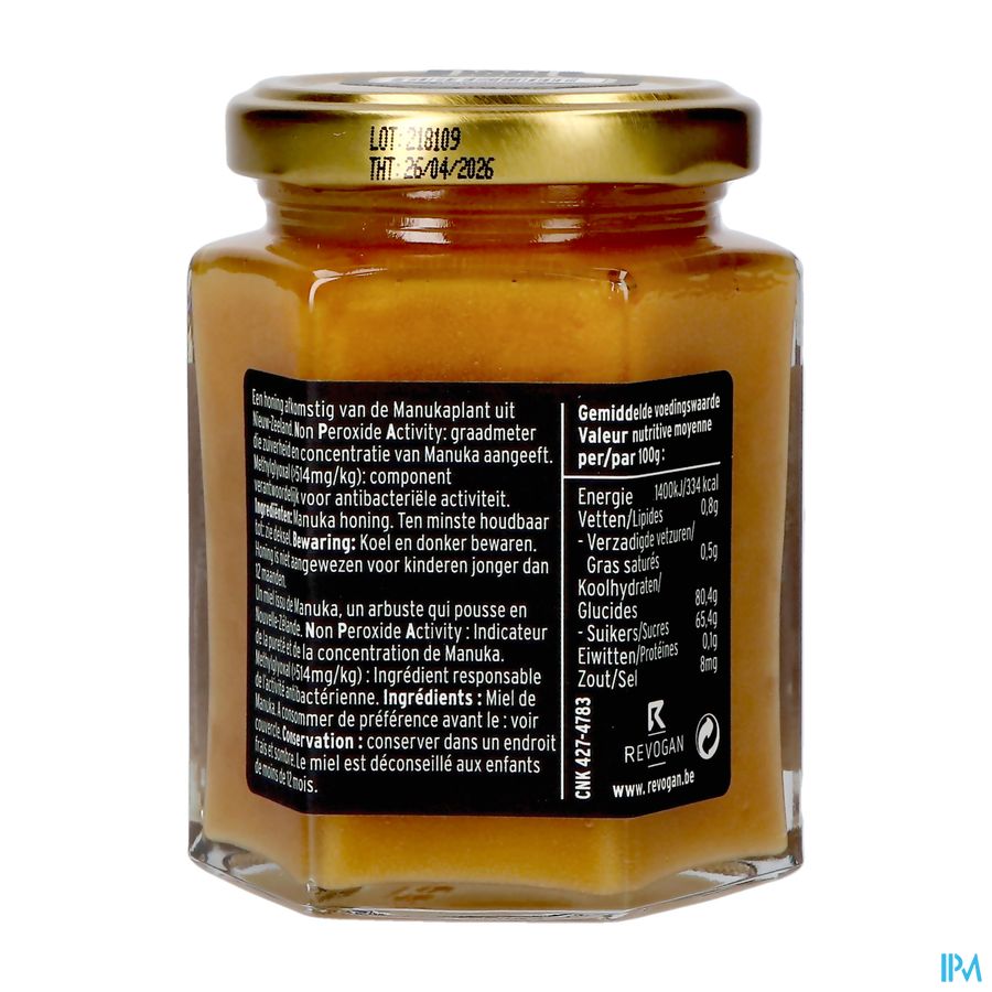 Miel Manuka Npa15+/mg0514 Solide 250g Revogan
