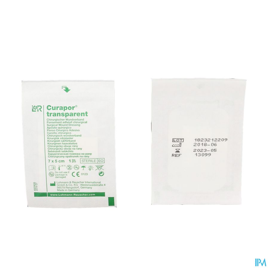 Curapor Transparent Steril 7cmx 5cm 5 13099