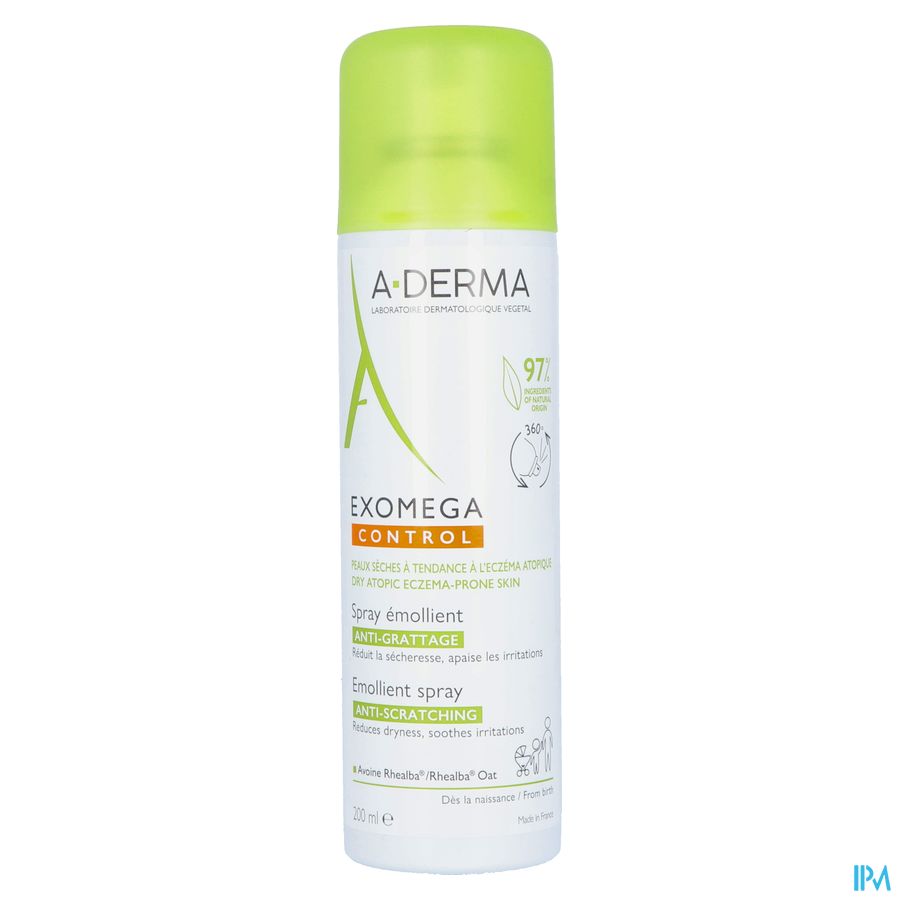 A-DERMA — EXOMEGA CONTROL — SPRAY ÉMOLLIENT anti-grattage - Peaux sèches à tendances atopique