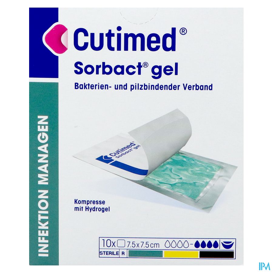 Cutimed Sorbact Gel 7,5cmx 7,5cm 10 7261100