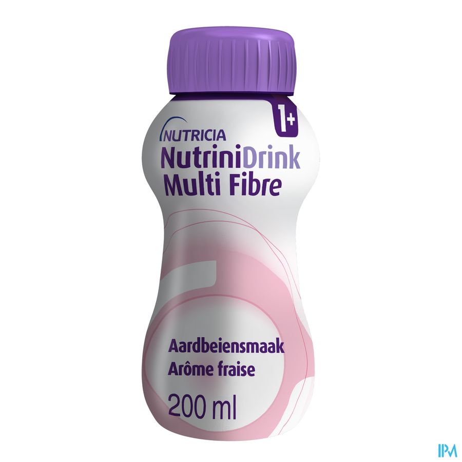 NutriniDrink Multi Fibre Arôme Fraise Bouteille 200ml