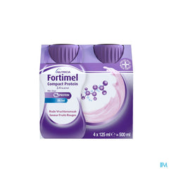 Fortimel Compact Protein 2.4kcal Saveur Fruits Rouges Complément Nutritionnel Dénutrition Bouteilles 4x125ml