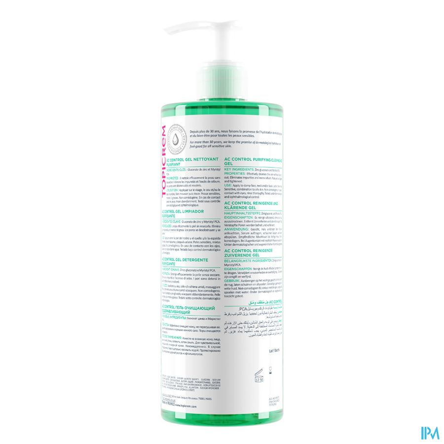 Topicrem Ac Gel Nettoyant Purifiant Tube 400ml