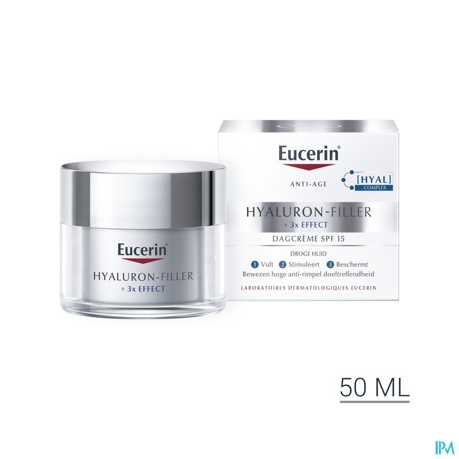 Hyaluron-Filler + 3x Effect Soin de Jour SPF 15 Peau Sèche Anti-Rides & Anti-Âge Pot 50ml