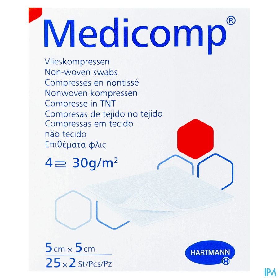 Medicomp Cp Ster 4pl 5x5cm 30g 25x2