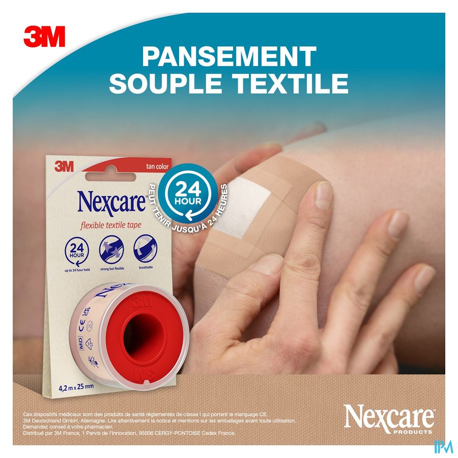 Nexcare 3m Textile Ruban Flexible 4,2mx25mm Nt04-2