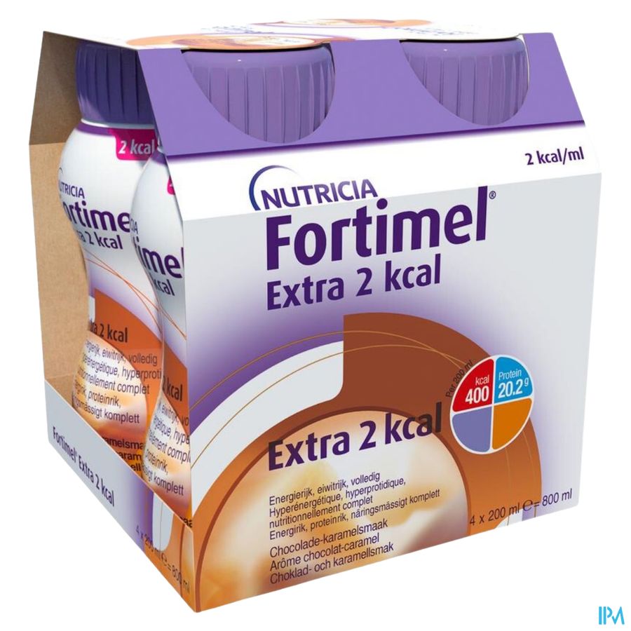Fortimel Extra 2kcal Goût Chocolat-Caramel Bouteilles 4x200ml