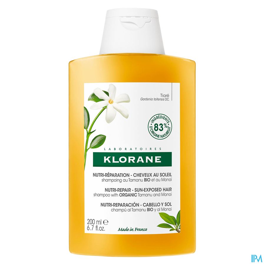 Klorane Shampoing nutritif après-soleil - Cheveux exposés au soleil - au Monoï & Tamanu BIO