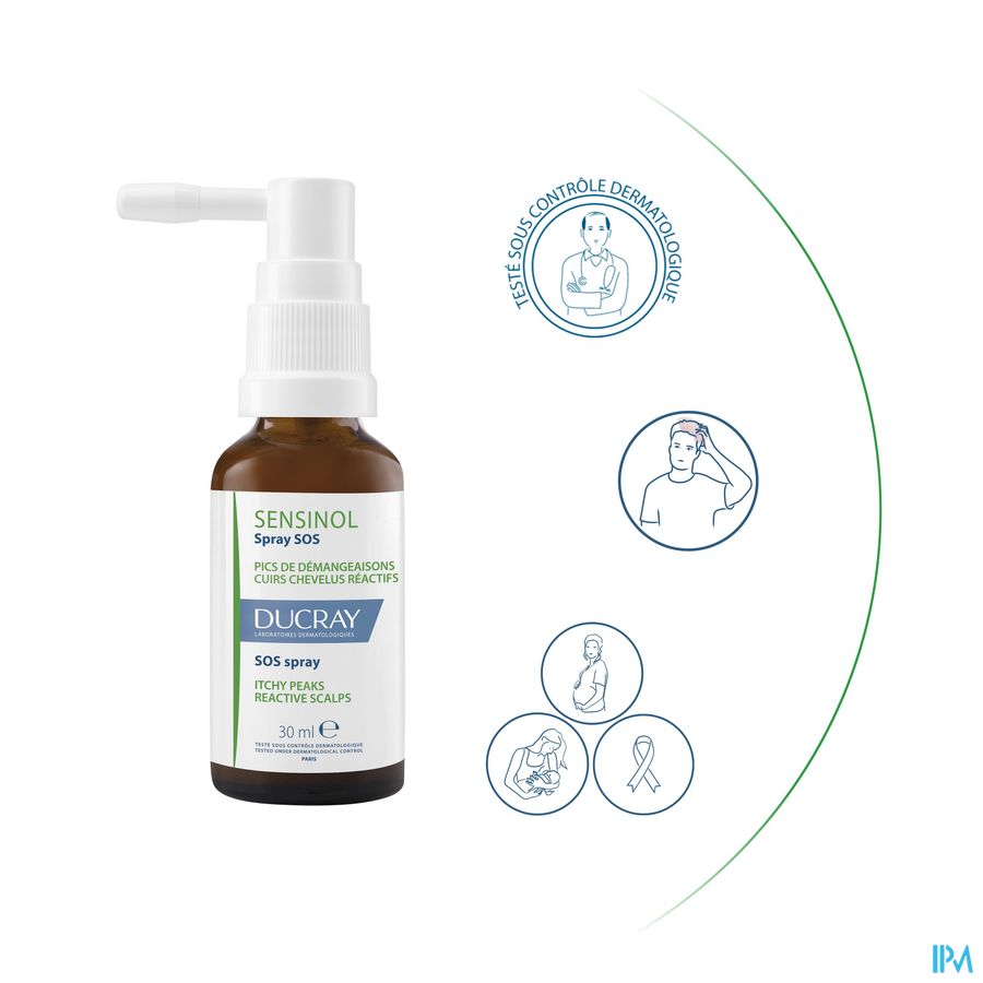 Ducray SENSINOL Sérum Apaisant Physioprotecteur - Spray Cuirs chevelus sensibles sujets à fortes démangeaisons Spray