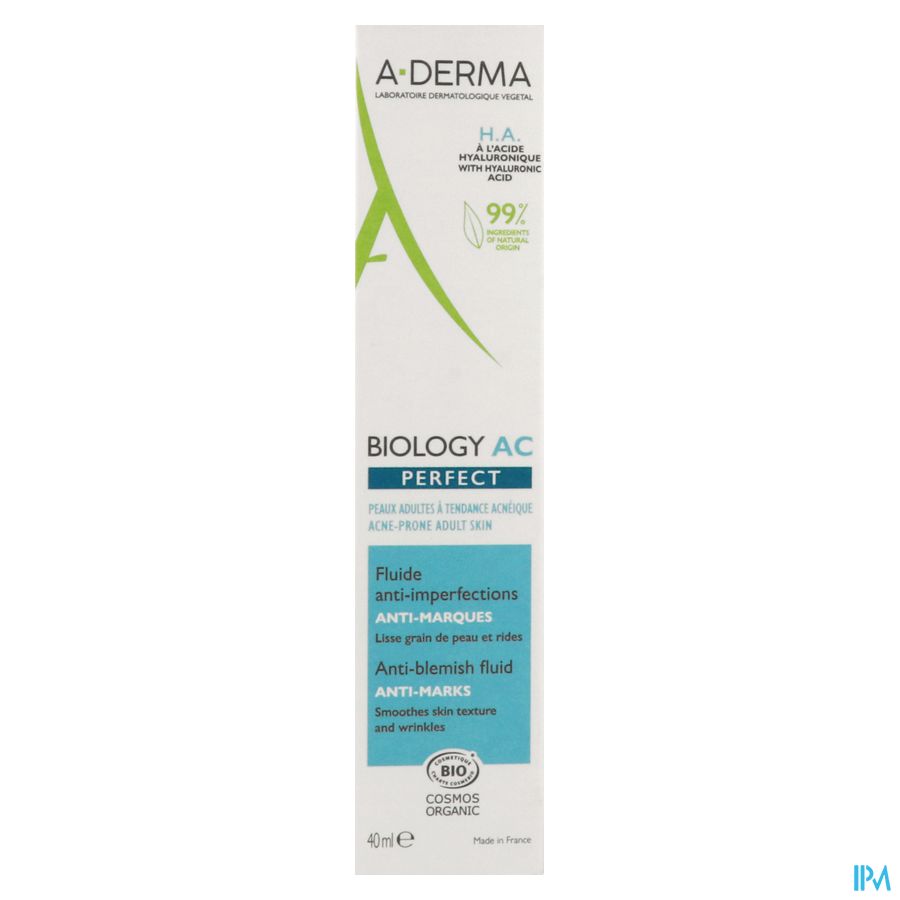 A-DERMA BIOLOGY AC PERFECT Fluide Anti-Imperfections  - Peaux adultes grasses à imperfections et à tendance acnéique