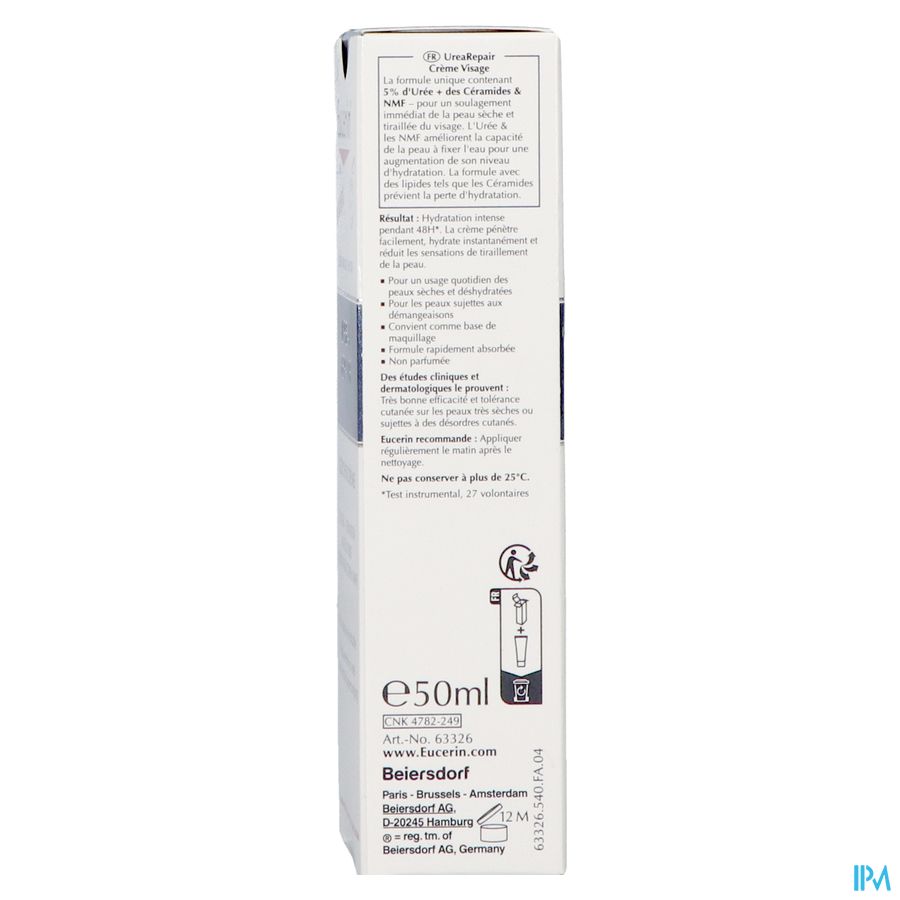 Eucerin Urearepair Cr Visage 5% Uree Tube 50ml Nf