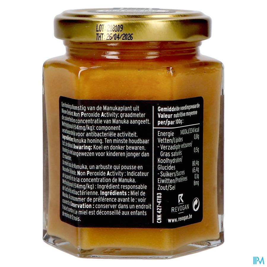 Miel Manuka Npa15+/mg0514 Solide 250g Revogan