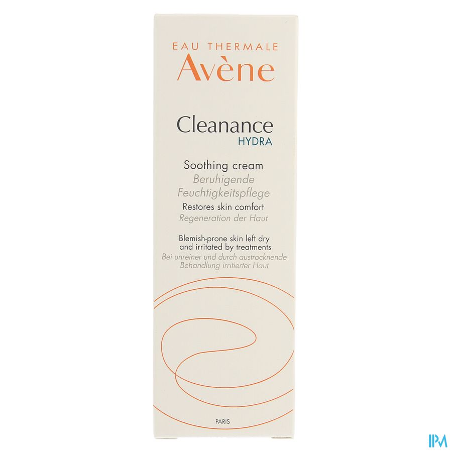 Eau Thermale Avène CLEANANCE HYDRA Crème apaisante - Restaure le confort cutané  - Peaux à imperfections irritées et desséchées par des traitements