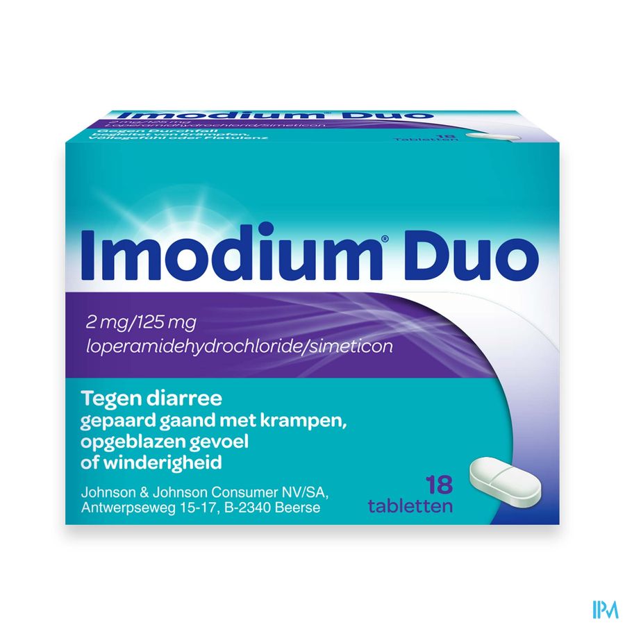 Apoti Mini Imodium® Duo comprimés, traitement de la diarrhée accompagnée de cramp ...