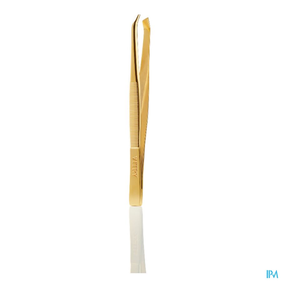 PINCE A EPILER MORS BIAIS INOX DORE