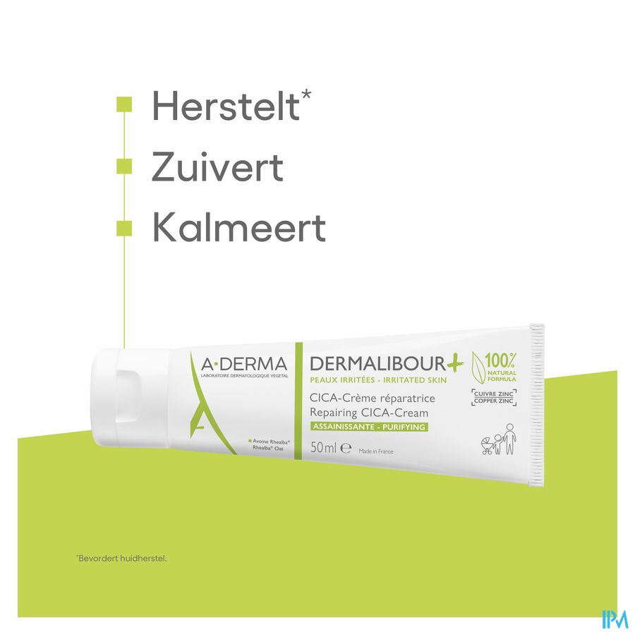 A-Derma Dermalibour+ Cica Crème Réparatrice assainissante Peau irritée cicatrices 100ml