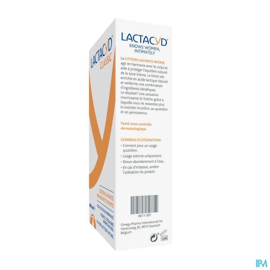 Lactacyd® Classic - Lotion Lavante Intime Nettoyante - Usage Quotidien - 400 ml