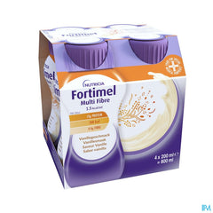 Fortimel Multifibre 1.5kcal Arôme Vanille Complément Nutritionnel Dénutrition Bouteilles 4x200ml