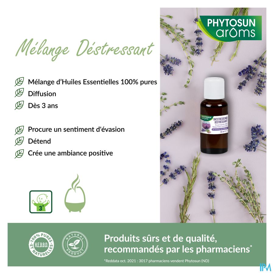 Phytosun® Mélange D’Huiles Essentielles – Déstressant – 30 ml – Détente & Vacances