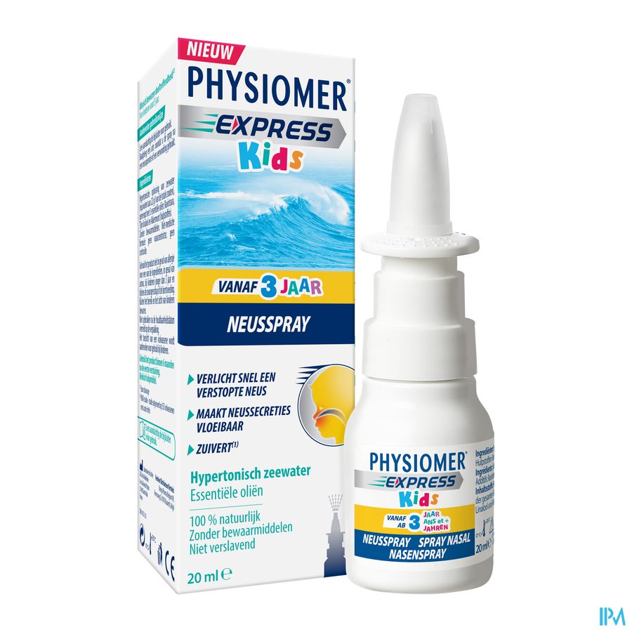 Physiomer® Express Kids Spray Nasal 20ml-En Cas De Nez Bouché,Nez Coulant,Rhume