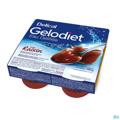 Gelodiet Eau Gel. Sucree Raisin Pot 4x120g