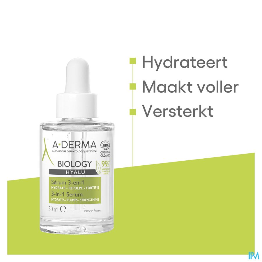 A-DERMA BIOLOGY HYALU Sérum 3-en-1  à l'Acide Hyaluronique