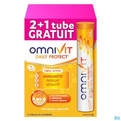 Omnivit Daily Protect 3x20cp PROMO 1 tube gratuit - Vitamine Immunité Energie - Sans sucre