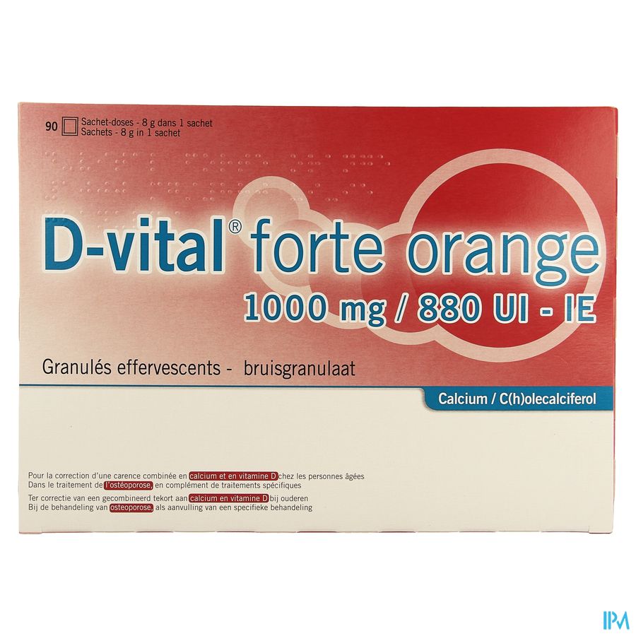 D-vital Forte Orange 1000mg/880ui Sach 90