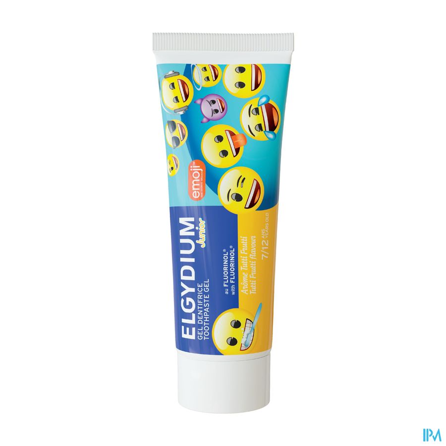 ELGYDIUM Junior EMOJI arôme Tutti Frutti Dentifrice 7 à 12 ans – Dentifrice enfant