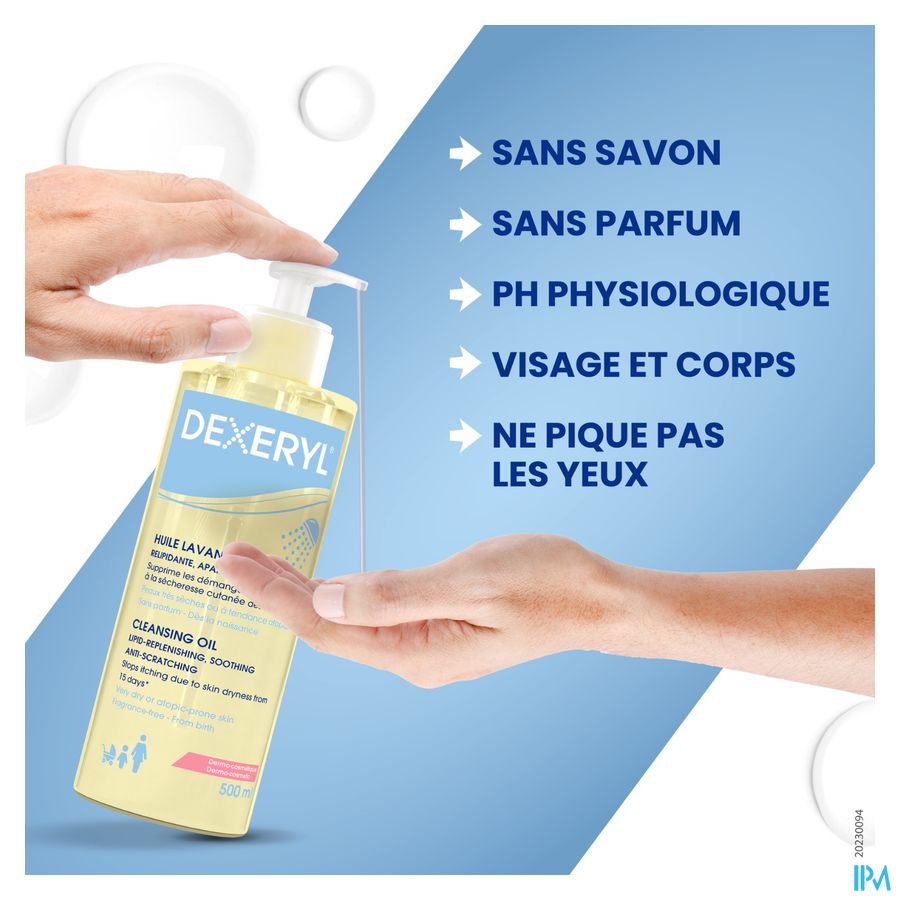 DEXERYL HUILE LAVANTE 500ML Hygiène peau sèche et à tendance atopique