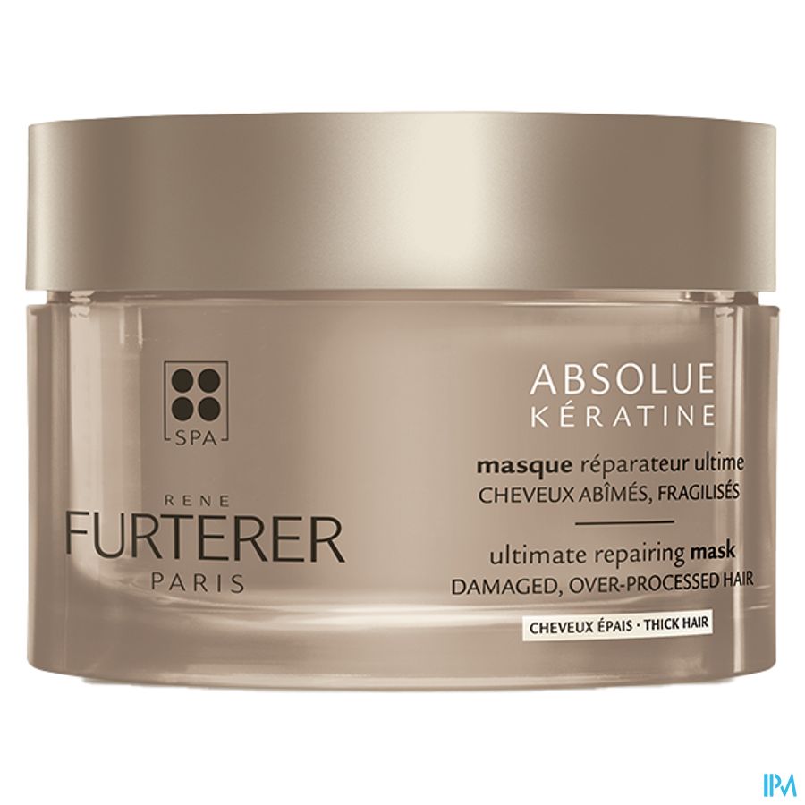 René Furterer Masque réparateur ultime - Cheveux épais - Masque à la Kératine pour cheveux abimés - ABSOLUE KERATINE