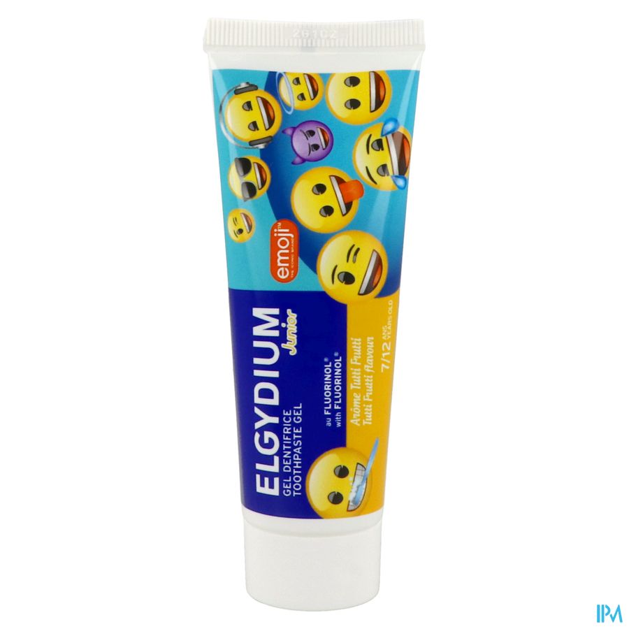 ELGYDIUM Junior EMOJI arôme Tutti Frutti Dentifrice 7 à 12 ans – Dentifrice enfant