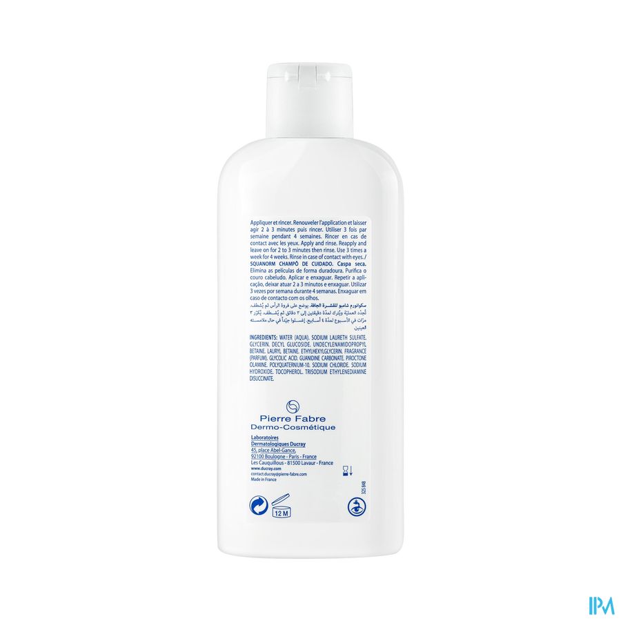 Ducray SQUANORM Shampooing Traitant Pellicules Sèches - Assainit le cuir chevelu