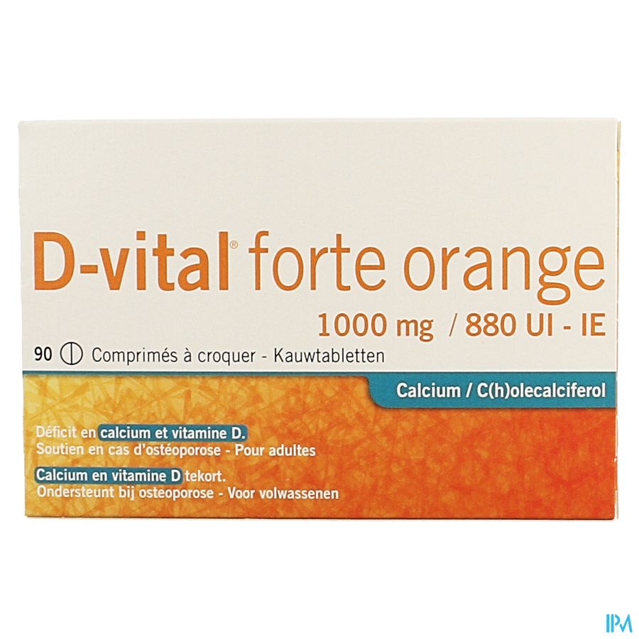 D-vital Forte Orange 1000mg/880ui Comp Croq. 90