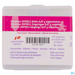 Suppo glycerine Sopreli bébés 10