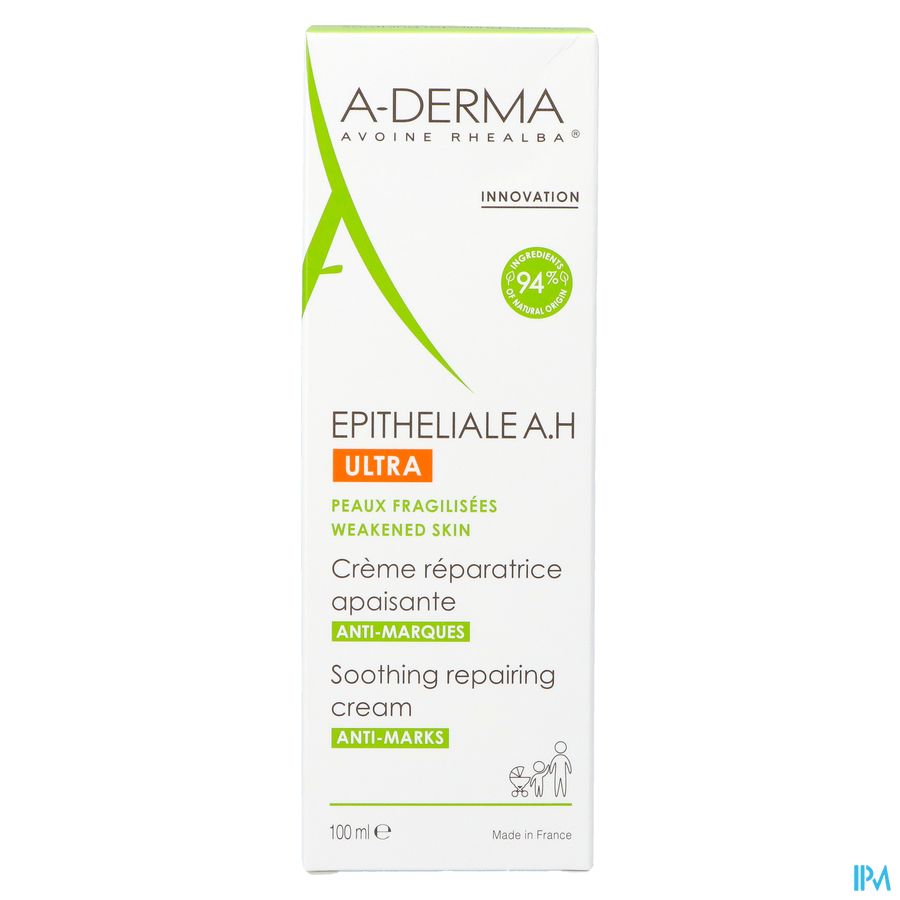A-DERMA - EPITHELIALE A. H. ULTRA CRÈME RÉPARATRICE APAISANTE - Soin cicatrisant anti-marques, anti-douleur, Post-peeling, post-laser