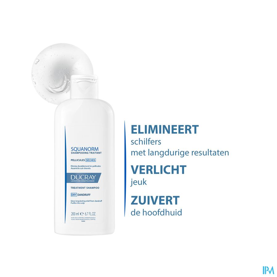 Ducray SQUANORM Shampooing Traitant Pellicules Sèches - Assainit le cuir chevelu