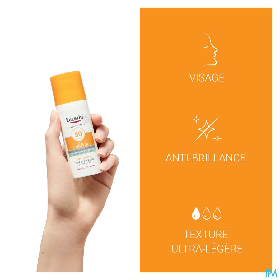 Sun Oil Control SPF 50+ Toucher Sec Gel-Crème Peau à Imperfections et Grasse avec pompe 50ml