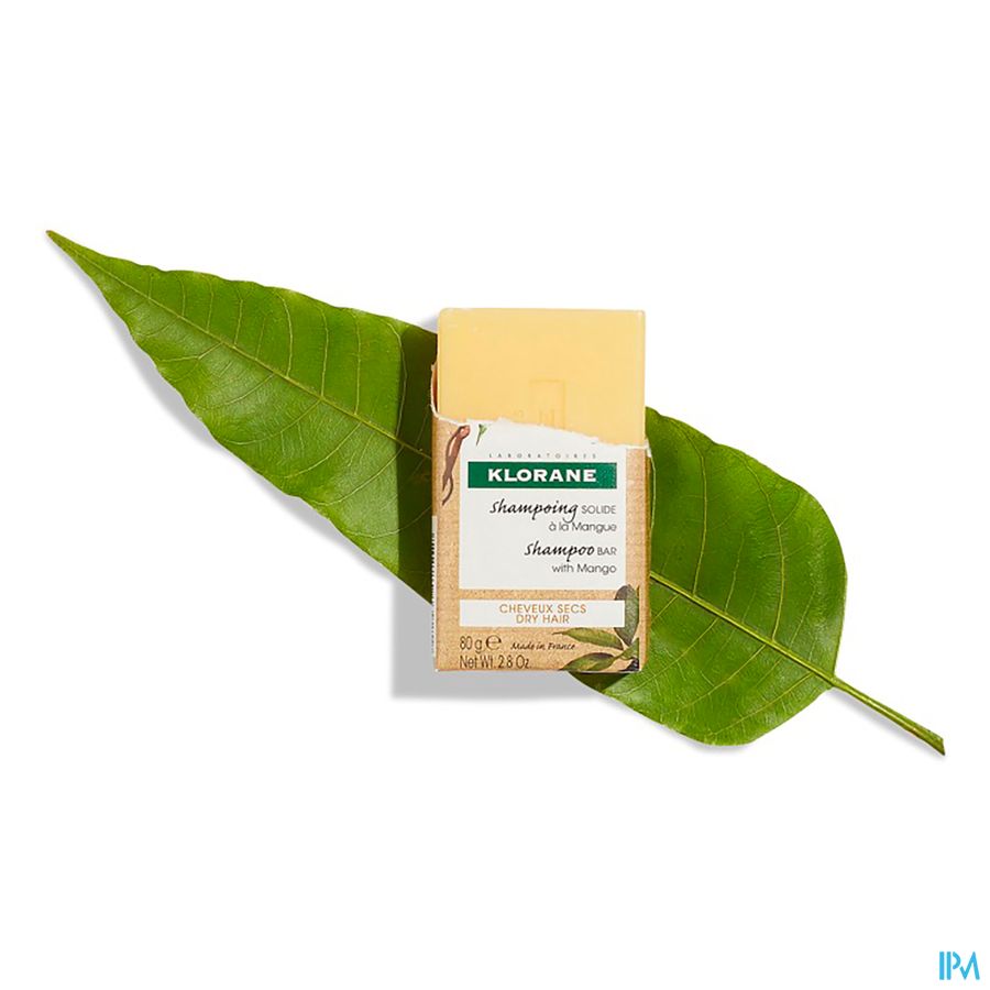 Klorane - Shampoing Solide à la Mangue - Nutrition - Cheveux secs hydratant et nourissant