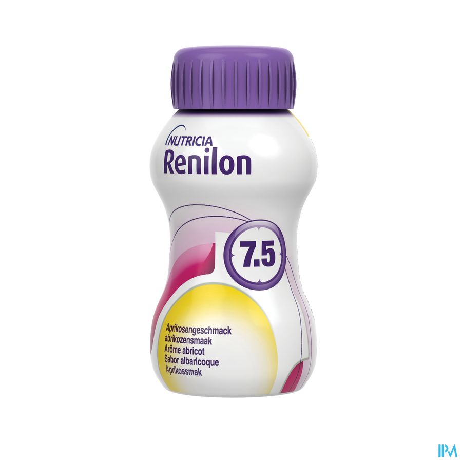 Renilon 7.5 Arôme Abricot Complément Nutritionnel Dénutrition Bouteilles 4x125ml