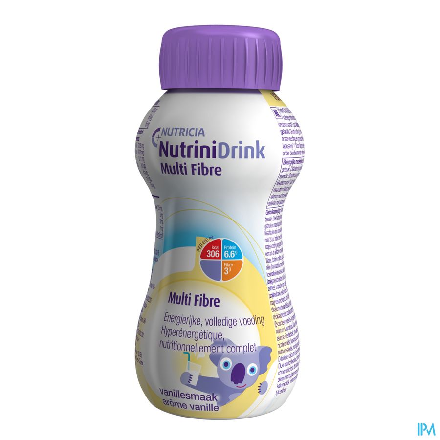 NutriniDrink Multi Fibre Arôme Vanille Bouteille 200ml