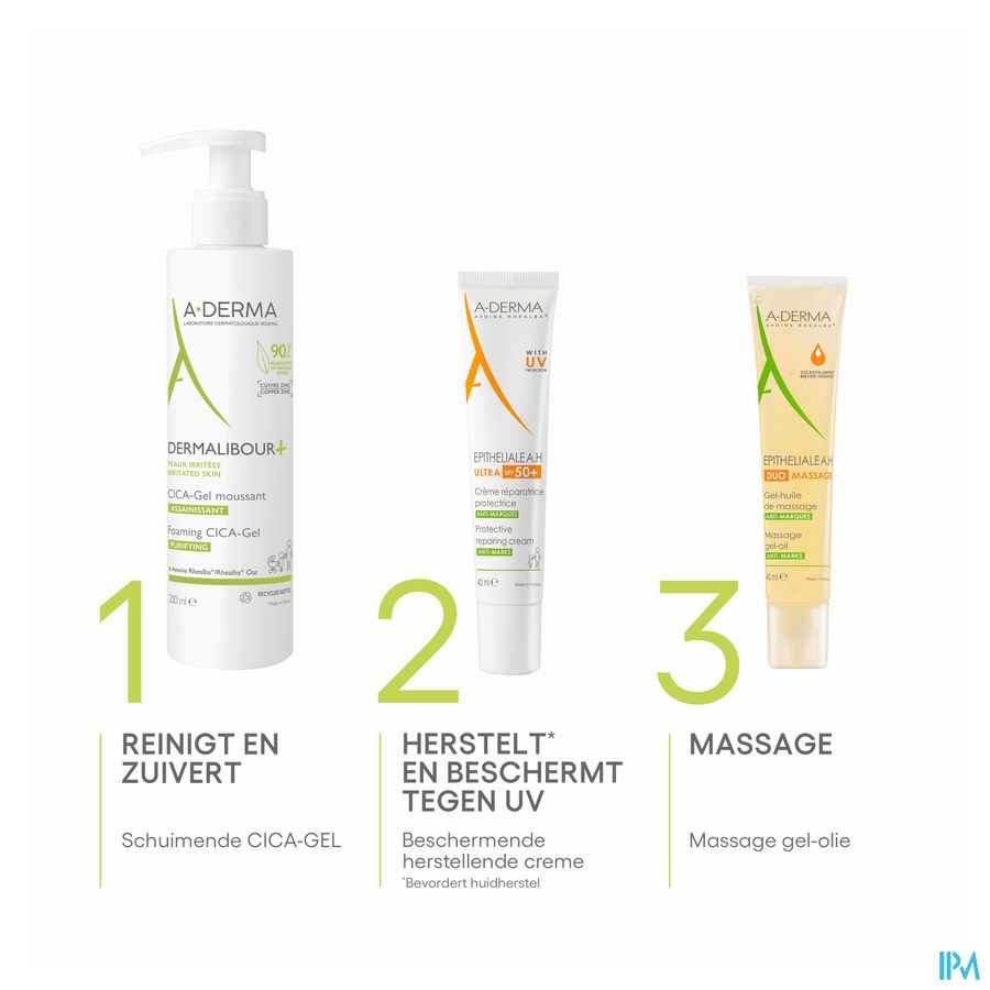 A-DERMA - EPITHELIALE A.H ULTRA SPF50+ CREME REPARATRICE ET PROTECTRICE ANTI-MARQUES - Peaux fragilisées, anti-marques cicatricielles et pigmentaires, post-acte dermatologique ou esthétique superficiel 100ml