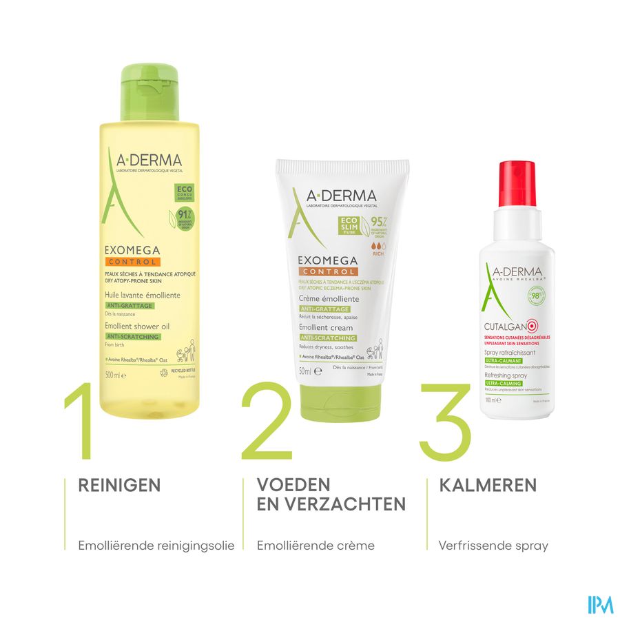 A-Derma Exomega control crème émolliente anti-grattage peau à tendance atopique 400ml
