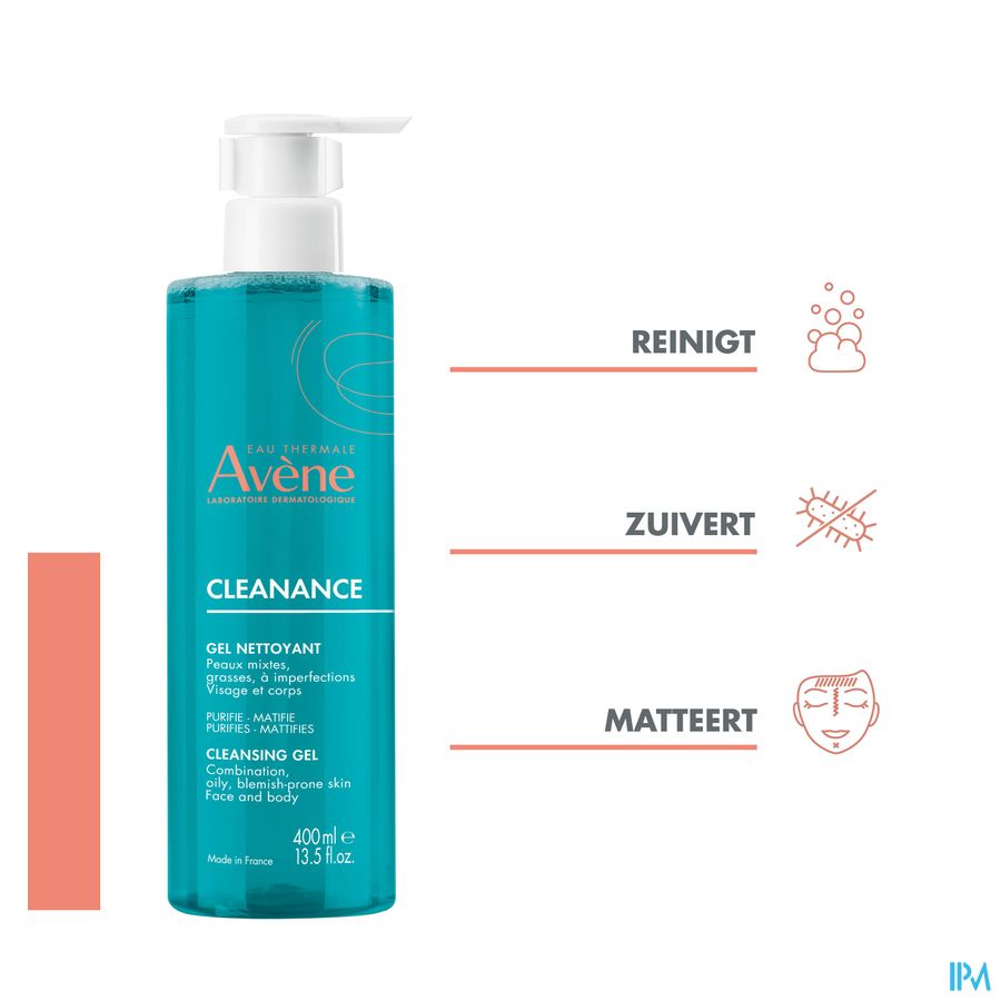 Eau Thermale Avène - Gel nettoyant Matifiant Cleanance Peaux Grasses À Imperfections