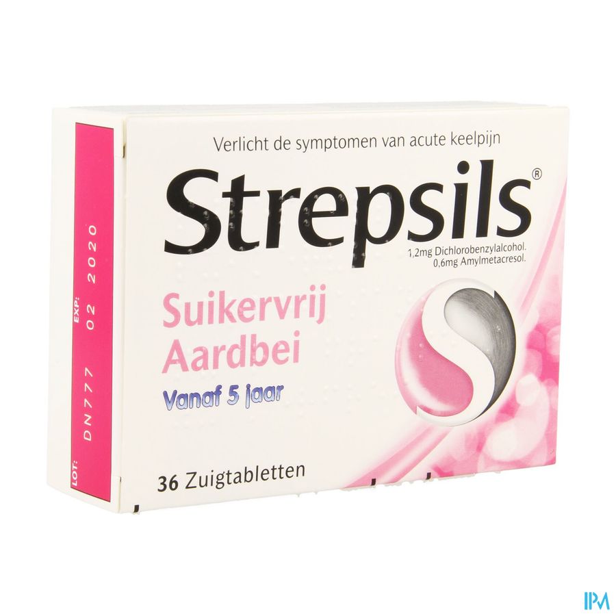 Strepsils S/sucre Fraise Past 36