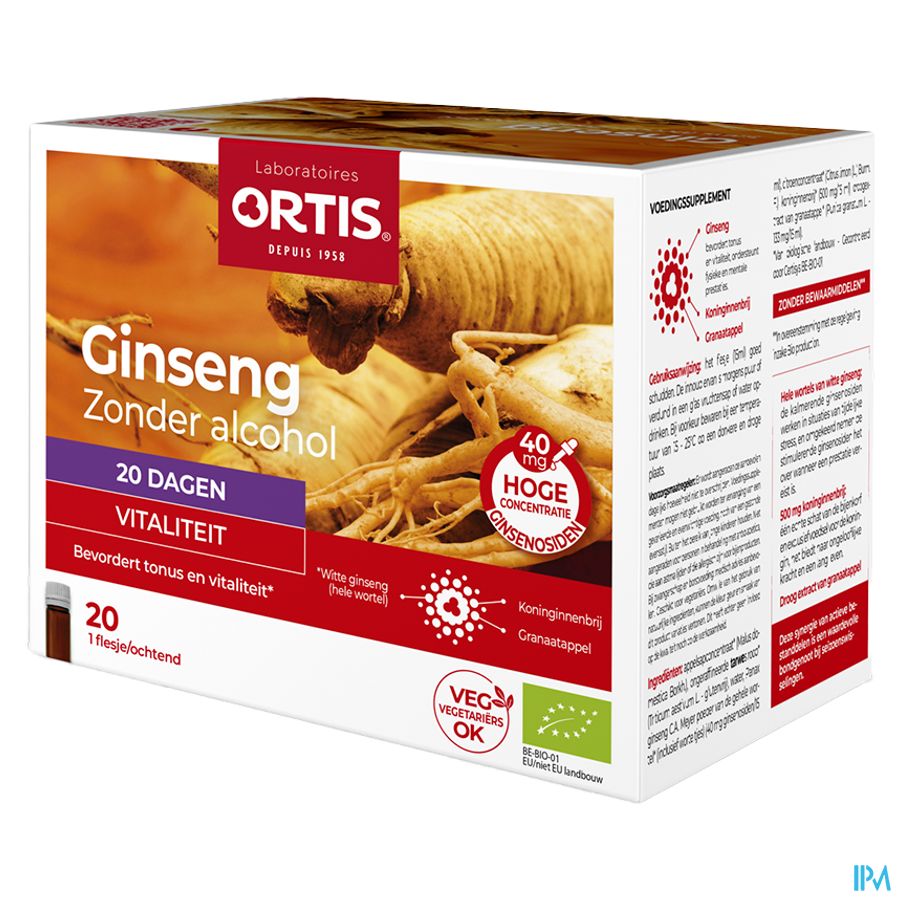 Ortis Ginseng Bio S/alcool 20x15ml