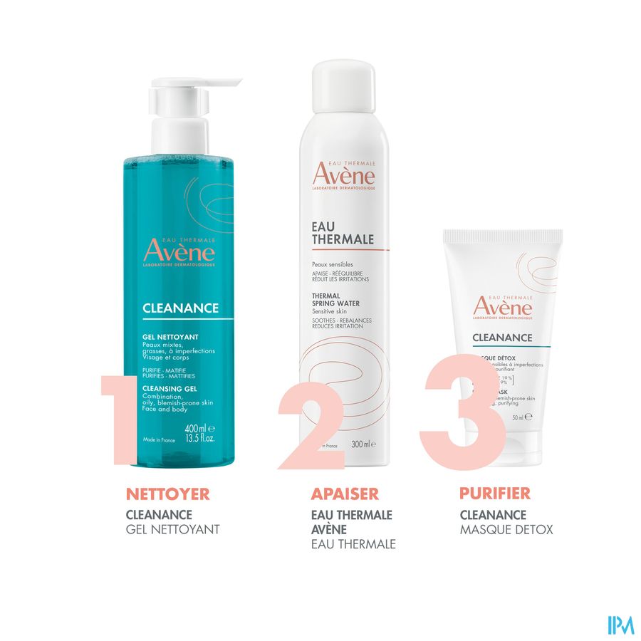 Eau Thermale Avène Masque CLEANANCE détox  - Matifiant, purifiant - Peaux sensibles, à imperfections